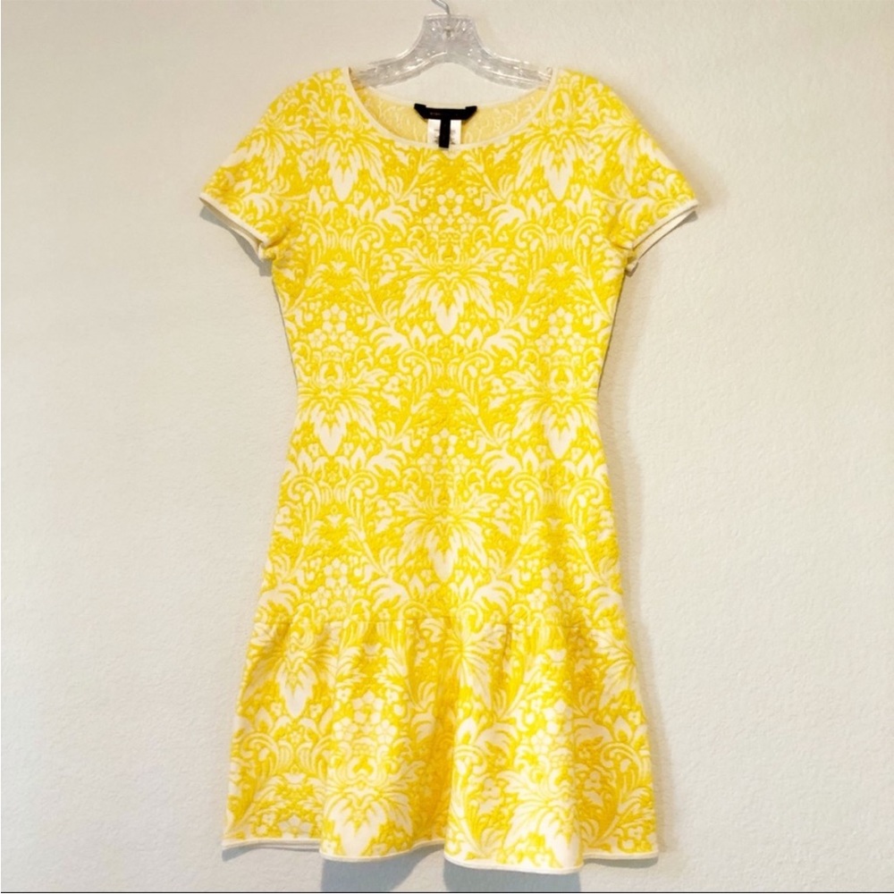 BCBG yellow stretch dress
